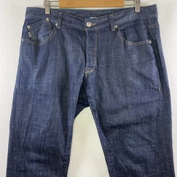 Five Four x Mark McNairy Mens Designer Jeans 34 Dark Straight Leg Streetwear - Picture 4 of 14